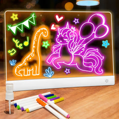 NanoMin LED drawing board kids glow – vibrant, reusable surface for imaginative art.