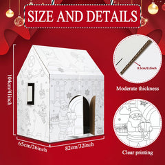 Naozinebi Christmas Playhouse Christmas tree pattern adds festive design for imaginative play and decor