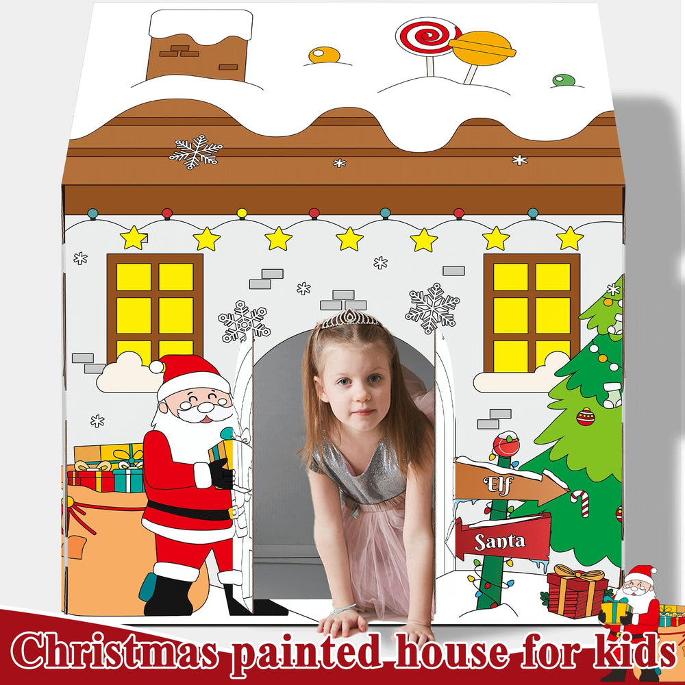 Naozinebi Christmas Playhouse durable vivid print keeps holiday scenes engaging