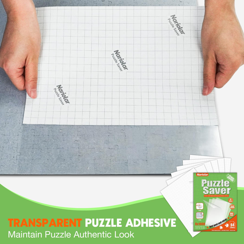 Nariolar saver sheets applied to puzzle back for secure preservation