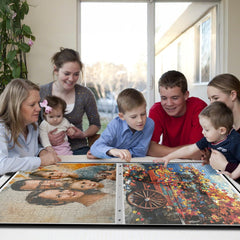 Nariolar puzzle storage folder open lid provides quick access for puzzle review.
