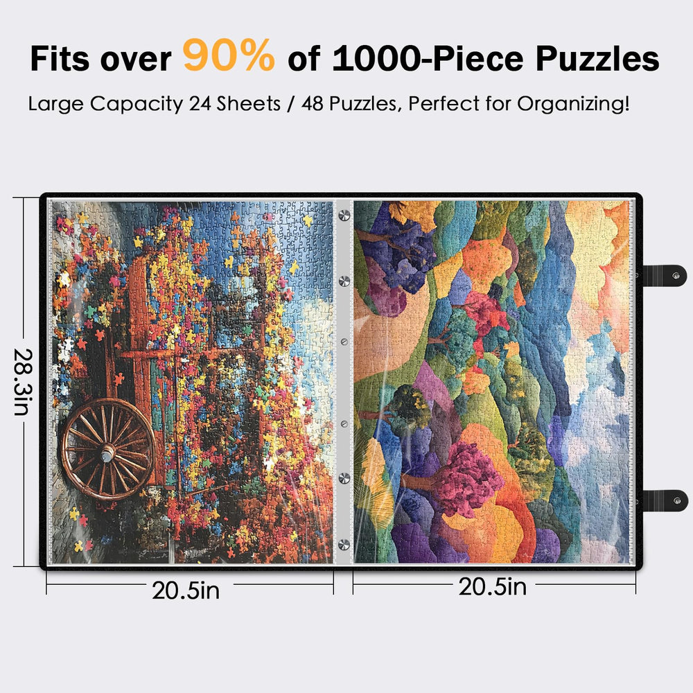 Nariolar puzzle storage folder screw bindings secure puzzles during transport.