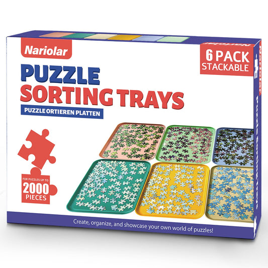 Nariolar 6-color puzzle trays for color-coded sorting.