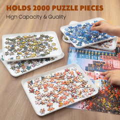 Nariolar puzzle trays with white background enhance piece visibility