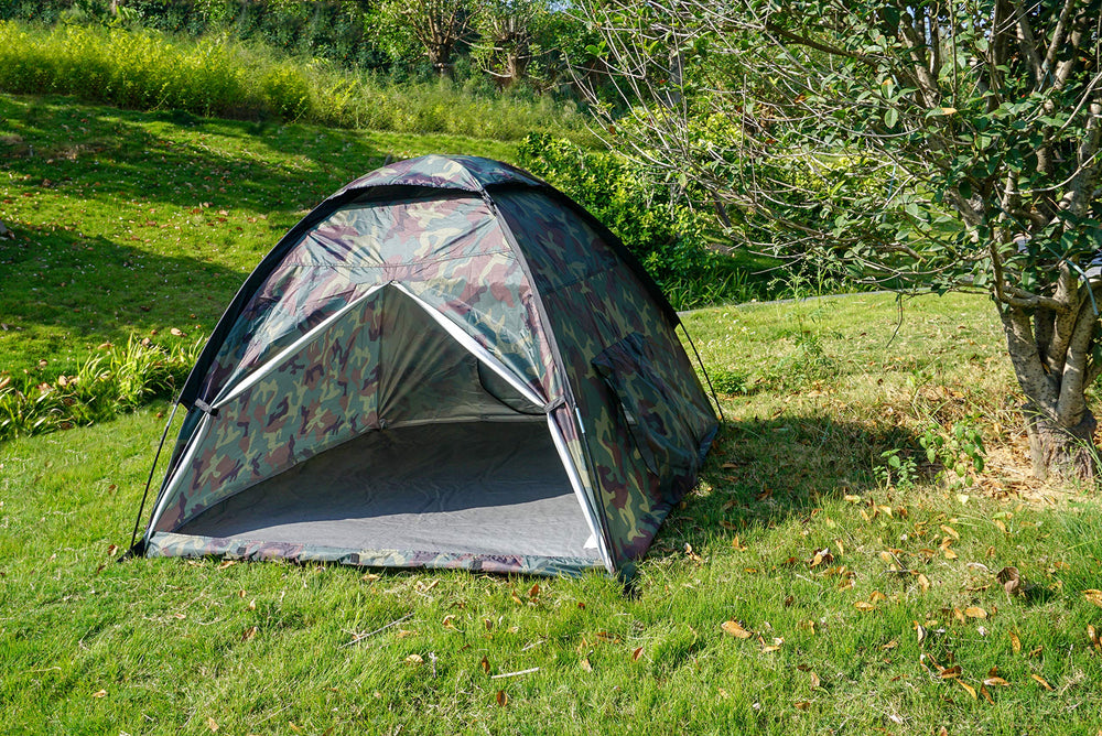 NARMAY camouflage dome tent with tunnel ports supports crawl-through play
