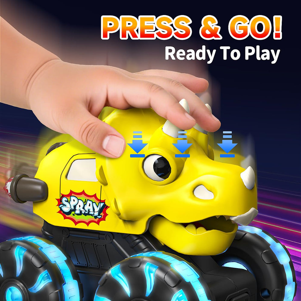 NARRIO dinosaur monster trucks pull-back design offers quick, battery-free action