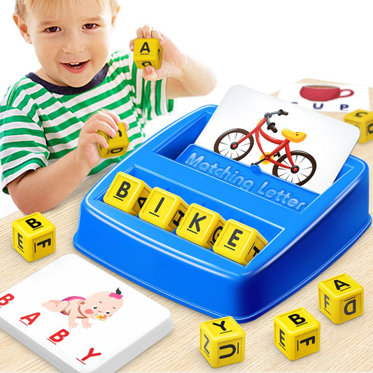 NARRIO matching letter game tray supports early literacy through hands-on word building