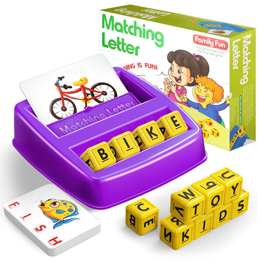 NARRIO matching letter game tray with letters for spelling practice