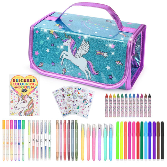 nasominako unicorn pencil case with compartments for easy organization