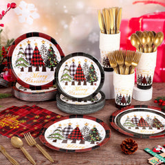 NatNarr red-green Christmas cups complement hot cocoa and drinks throughout the celebration.