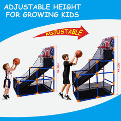 Nattork arcade hoop net and hardware enable easy indoor or outdoor play.