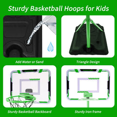 Nattork stable triangular base design keeps the hoop steady during slam dunks