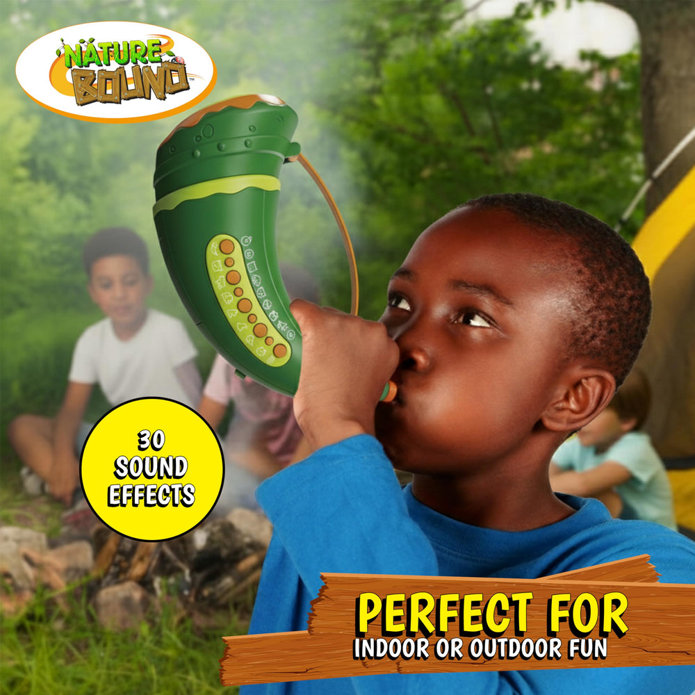 Nature Bound Critter Caller kid in action highlighting interactive sounds and grip.