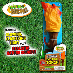 Nature Bound Explorer Torch campfire light outdoors creates backyard adventure ambiance.