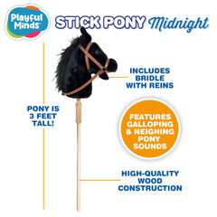 Nature Bound stick horse mane detail; thick, silky mane enhances tactile exploration during play.