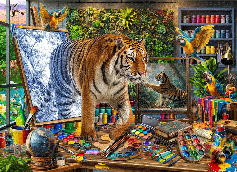 Naturelish puzzle measures 26.65 by 19.25 inches for generous play.