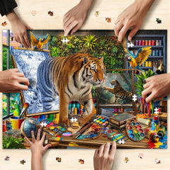 Naturelish puzzle uses sturdy cardboard for a satisfying snap-fit connection.