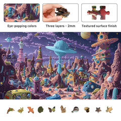 Special shaped pieces featuring kittens and other figures in Naturelish puzzle.