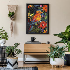 Naturelish finished puzzle display showcases vibrant art as an eye-catching home decor piece.