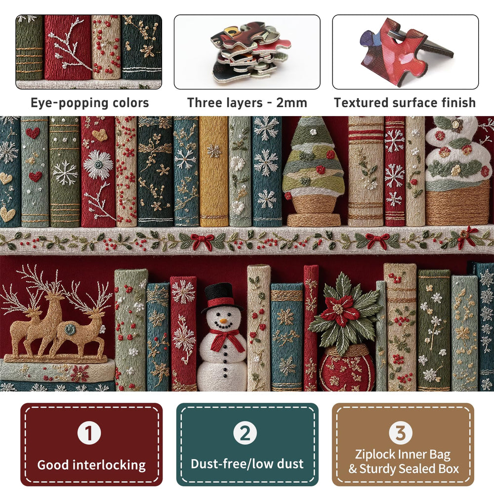 Naturelish Holiday Puzzle embroidery-pattern artwork sparks creativity during family nights.