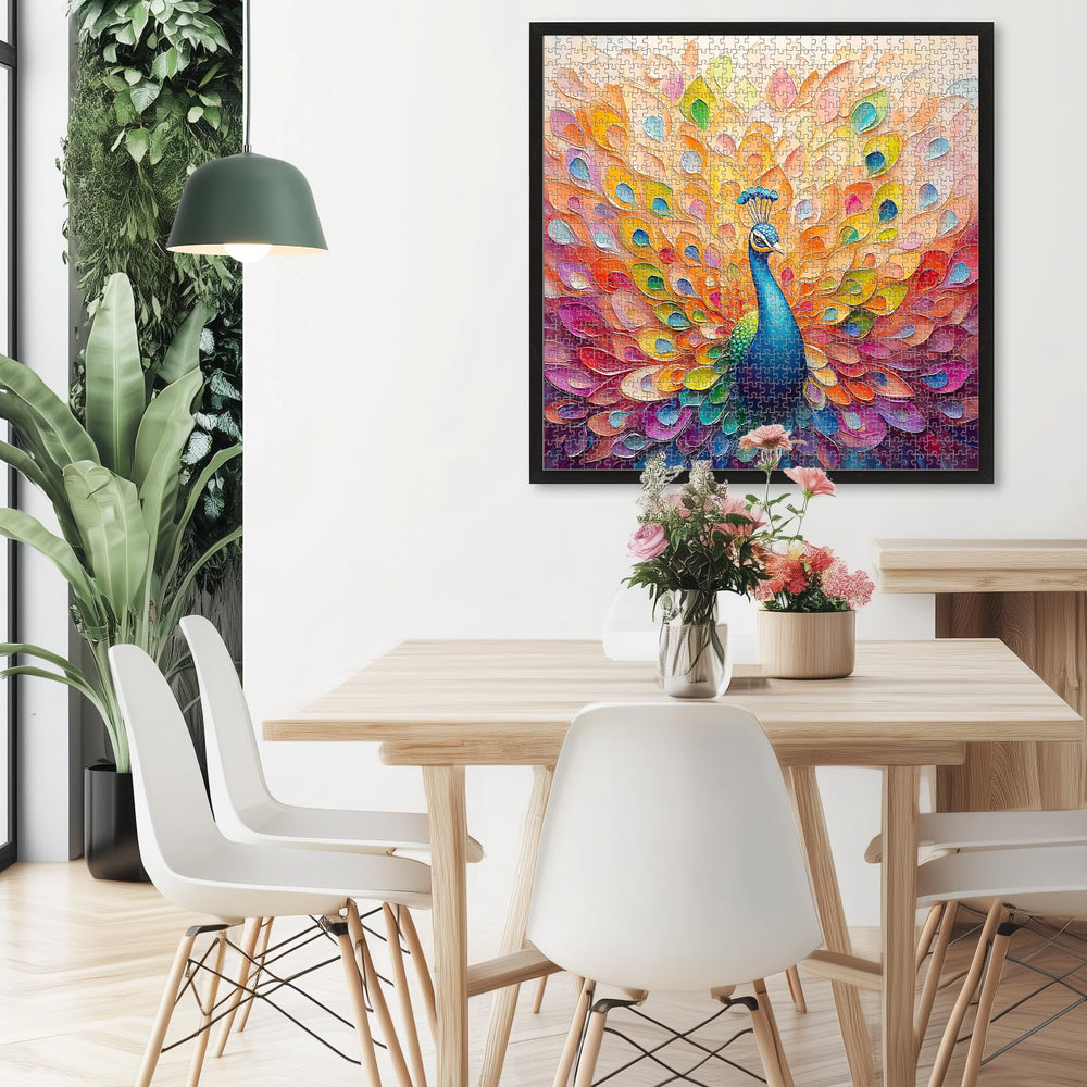 Naturelish Peacock Artwork full scene offers immersive puzzling experience for animal lovers