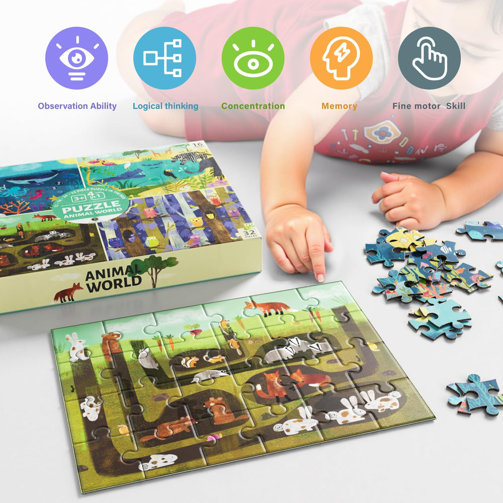 Naturelish animals world 32-pcs puzzle offers a challenging build for older kids