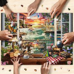 Naturelish Seaview Window Puzzle storage pouch keeps pieces organized.