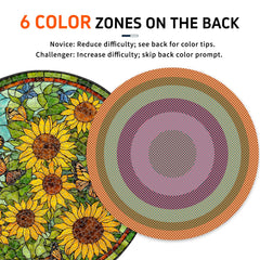 Naturelish sunflower stained glass puzzle back colors help sorting pieces quickly during play