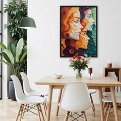 Naturelish vibrant female portrait puzzle back zones aid guided, smoother assembly.