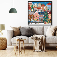 Naturelish winter town lights image for cozy holiday ambience in the puzzle.