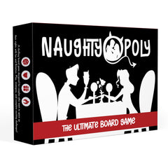 Naughtyopoly packaging open to reveal prompts and challenges for play.