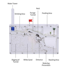 NAVADEAL Sand Ant Farm Castle accessories kit arranged for easy setup.