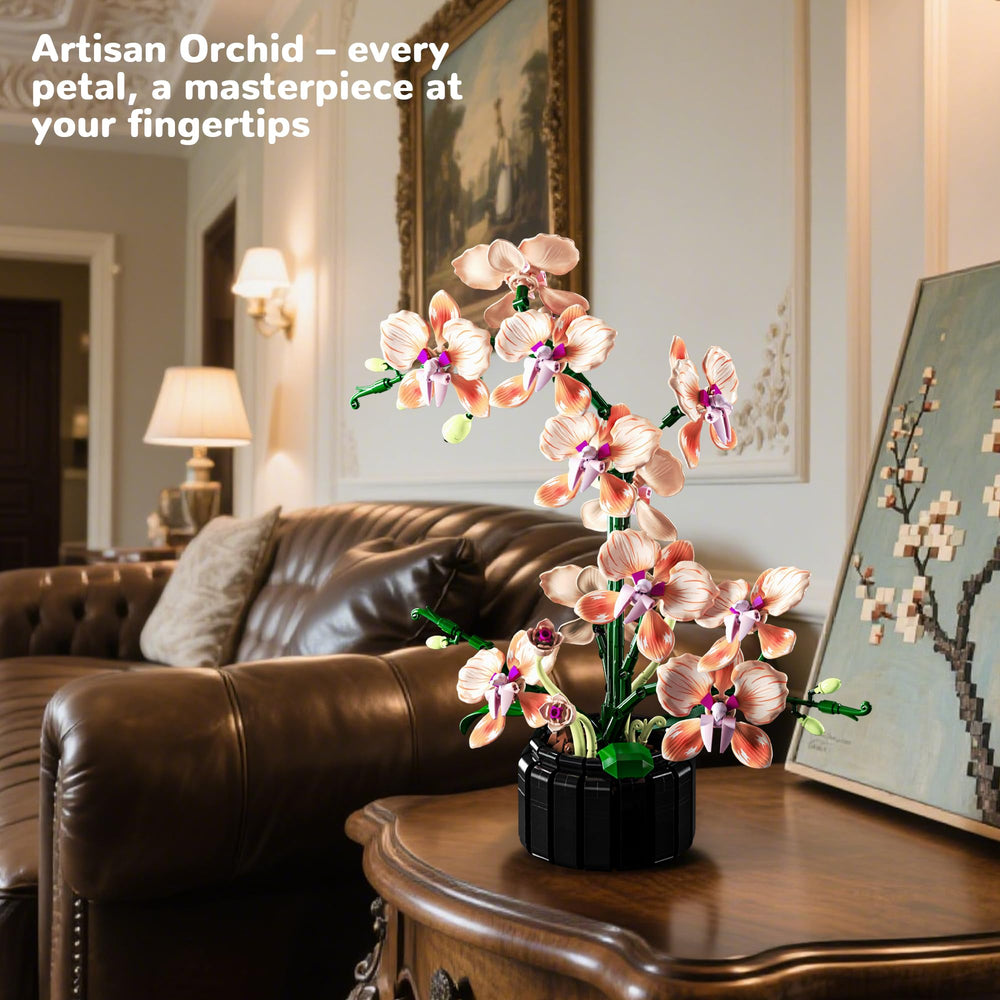 Nayihoop Orchid Building Set completed bloom enhances living room ambiance