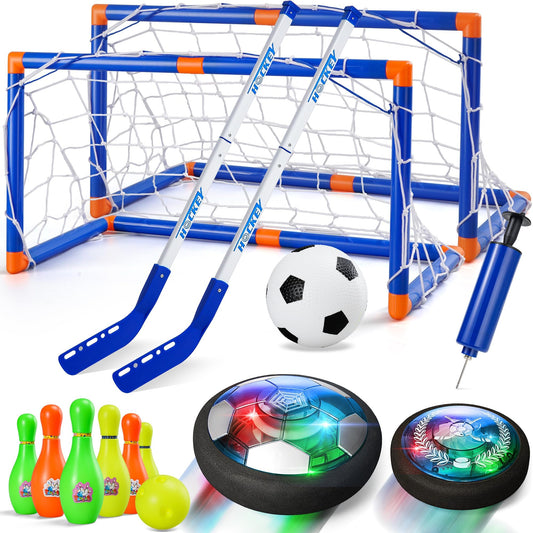 Nazano 4-in-1 hover soccer ball set assembly in action for easy setup and immediate play