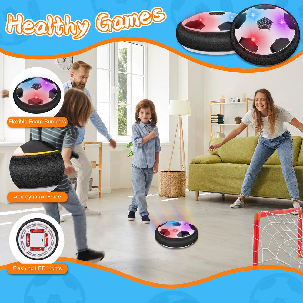 Nazano two-goal set for indoor play, easy setup for living room or yard.