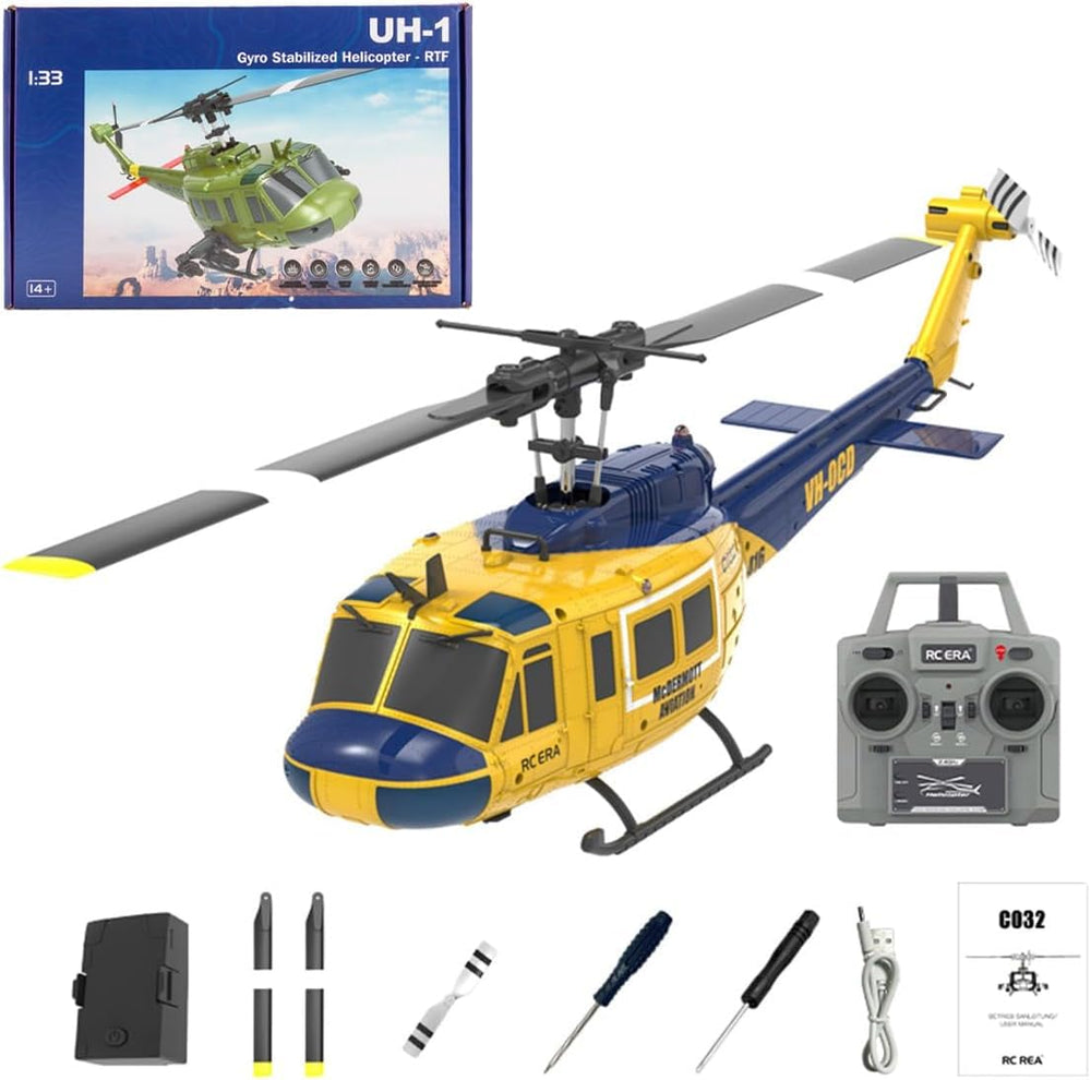 NBJIALIN RC Era C032 Huey front view showing stable hover performance.