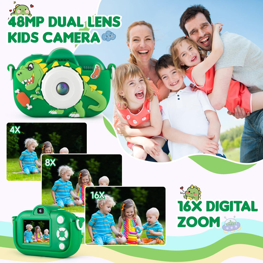 NBKLS kids camera captures up to 48MP photos for crisp images.