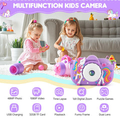 NBKLS kids camera back view highlighting compact design and safety case
