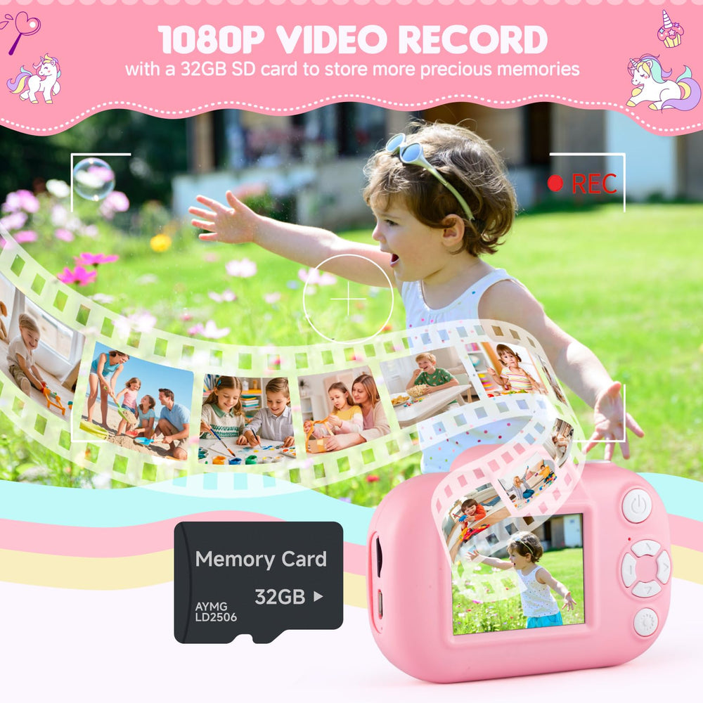 NBKLS Kids Camera with 32GB card included simplifies saving memories.