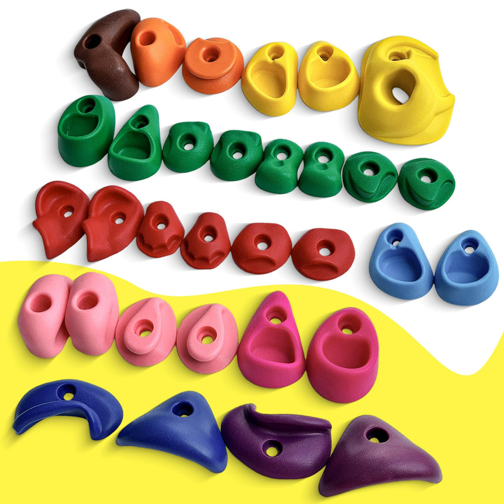 NEATATOU colorful rock holds with varied shapes for creative climbing walls.