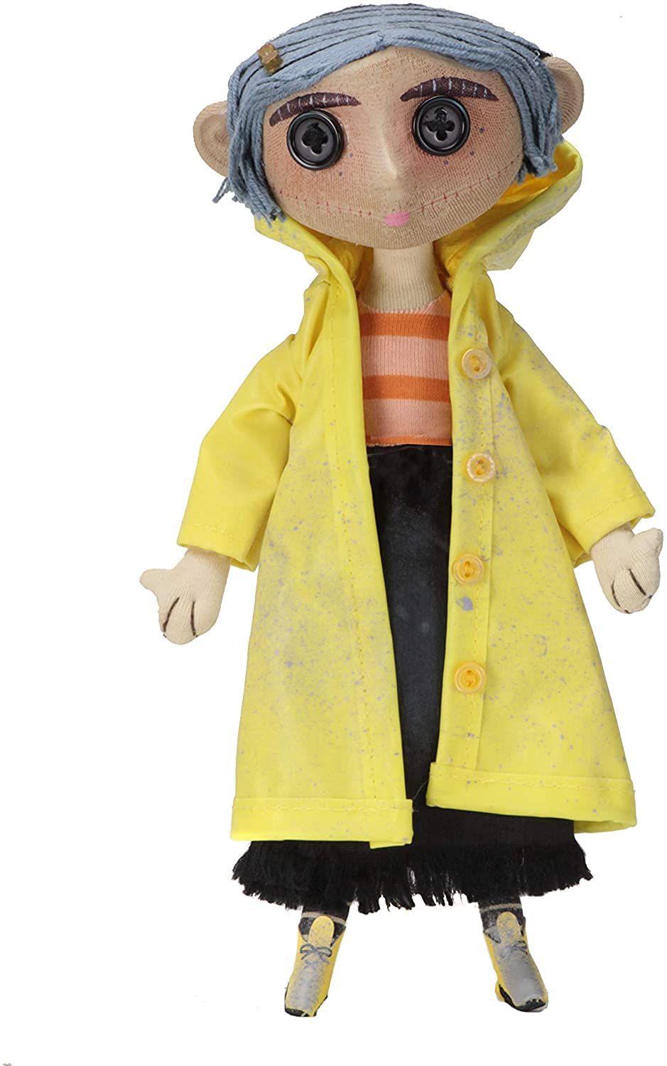 NECA Coraline button eyes close-up, authentic film detail for display.