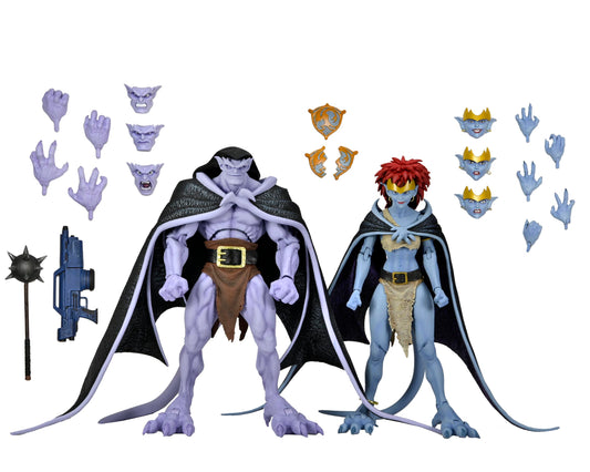 NECA Gargoyles 7-inch Goliath and Demona figures shown front view for display appeal.
