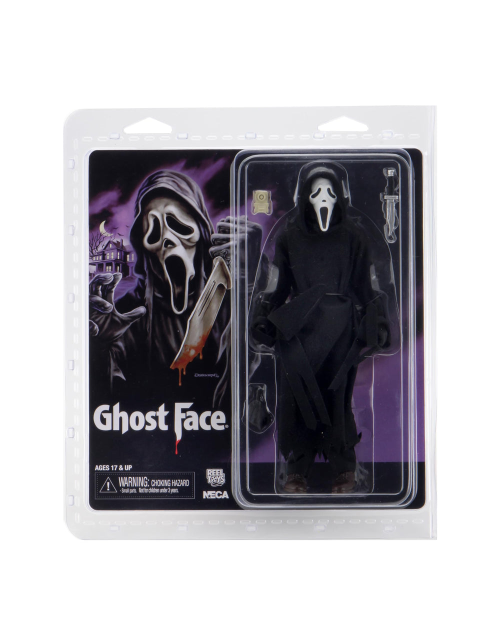 NECA Ghost Face mask detail showing screen-accurate likeness.