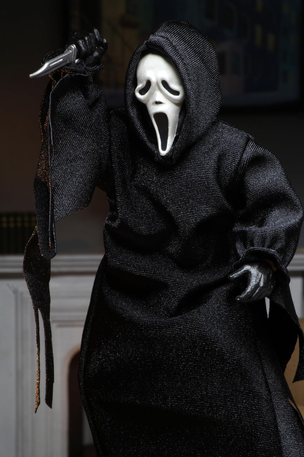 NECA Ghost Face packaging with custom artwork for collectible presentation.