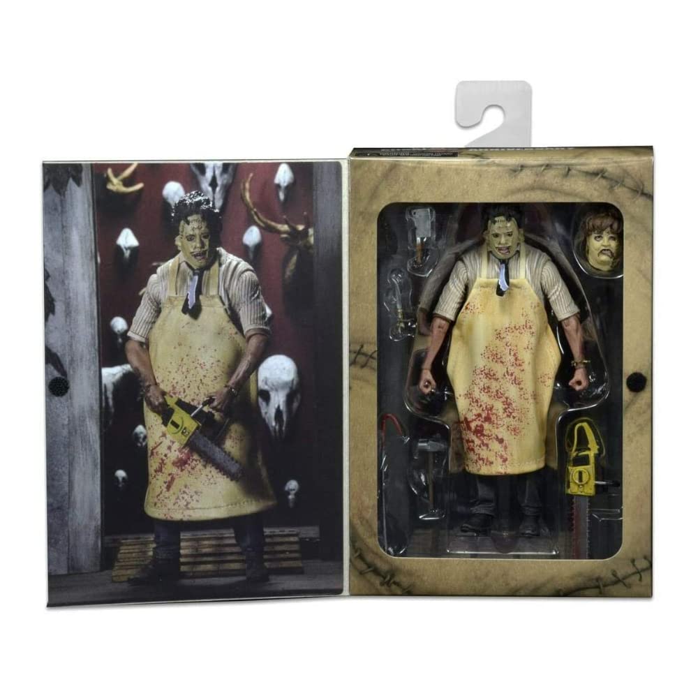 NECA Leatherface 1974 front view figure with high articulation for dynamic posing.