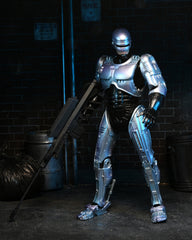 NECA RoboCop Ultimate figure showing muzzle blast effect for cinematic flair