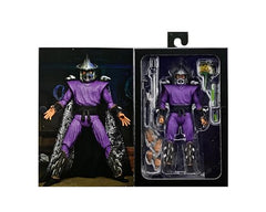 NECA Shredder closeup shows intricate sculpt and paint for display.
