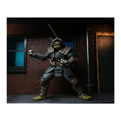 NECA TMNT Last Ronin accessories laid out for authentic battle-ready display.