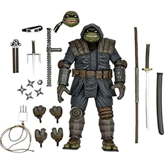 NECA TMNT Last Ronin armored figure front view highlights rugged armor for display.