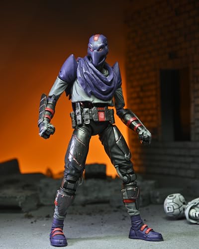 NECA TMNT Last Ronin Foot Bot articulated pose enables dynamic action poses.
